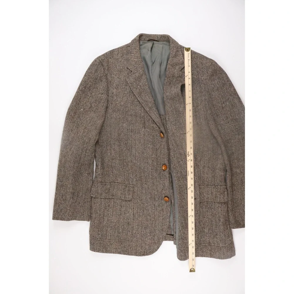 Cable Car Clothiers Mens Blazer Harris Tweed Herringbone Brown Wool XL